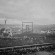 Vista panorâmica da cidade a partir do Monte do Cavalinho. Em primeiro plano Fábrica do Minhoto